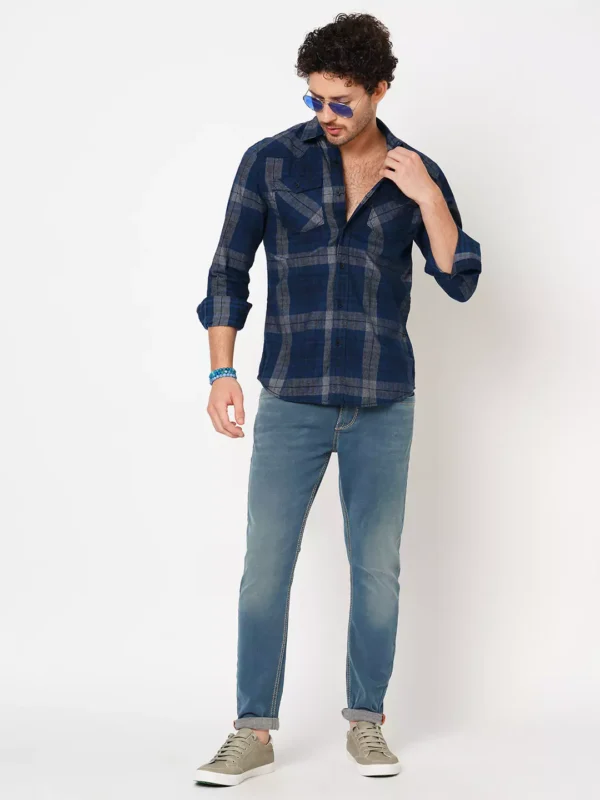 ROOKIES  PETROL BLUE 5 POCKET LOW-RISE ANKLE LENGTH JEANS (SPRINGSTEEN FIT) - Image 5