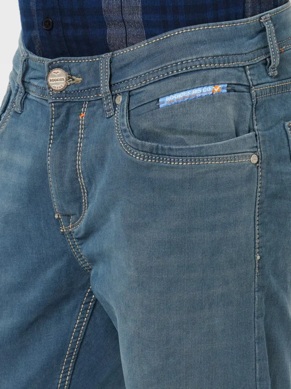 ROOKIES  PETROL BLUE 5 POCKET LOW-RISE ANKLE LENGTH JEANS (SPRINGSTEEN FIT) - Image 2