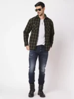 ROOKIES DARK BLUE 5 POCKET MID-RISE TORN JEANS (LENNON) KNIT DENIM - Image 5