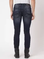 ROOKIES DARK BLUE 5 POCKET MID-RISE TORN JEANS (LENNON) KNIT DENIM - Image 4