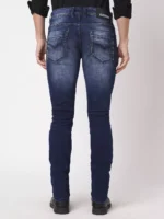 ROOKIES DARK BLUE 5 POCKET MID-RISE TORN JEANS (LENNON) KNIT DENIM - Image 3