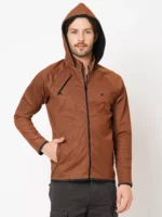 ROOKIES BROWN RUST FULL SLEEVE ATHLEISURE HOODIE ZIPPER JACKET/ SWEAT SHIRT/HOODIE JACKET - Image 6