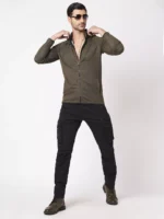 ROOKIES CHARCOL RUST FULL SLEEVE ATHLEISURE HOODIE ZIPPER JACKET/ SWEAT SHIRT/HOODIE JACKET - Image 6