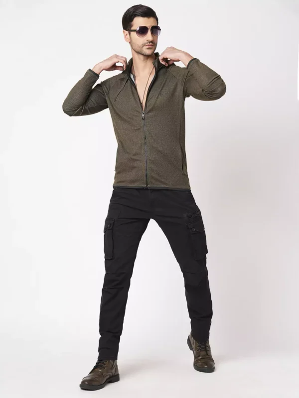 ROOKIES CHARCOL RUST FULL SLEEVE ATHLEISURE HOODIE ZIPPER JACKET/ SWEAT SHIRT/HOODIE JACKET - Image 6