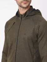 ROOKIES CHARCOL RUST FULL SLEEVE ATHLEISURE HOODIE ZIPPER JACKET/ SWEAT SHIRT/HOODIE JACKET - Image 3