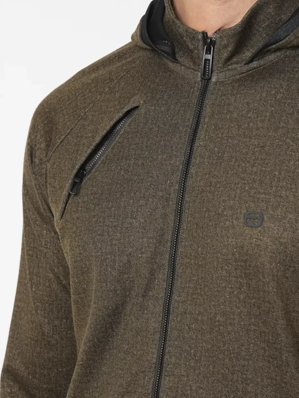 ROOKIES CHARCOL RUST FULL SLEEVE ATHLEISURE HOODIE ZIPPER JACKET/ SWEAT SHIRT/HOODIE JACKET - Image 2