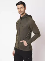 ROOKIES CHARCOL RUST FULL SLEEVE ATHLEISURE HOODIE ZIPPER JACKET/ SWEAT SHIRT/HOODIE JACKET - Image 5