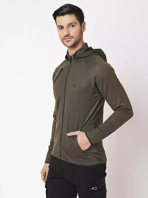 ROOKIES CHARCOL RUST FULL SLEEVE ATHLEISURE HOODIE ZIPPER JACKET/ SWEAT SHIRT/HOODIE JACKET - Image 5
