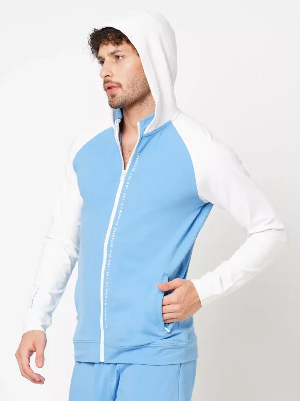 ROOKIES SKY BLUE RUST FULL SLEEVE ATHLEISURE HOODIE ZIPPER JACKET/ SWEAT SHIRT/HOODIE JACKET - Image 6