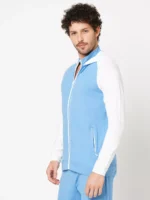 ROOKIES SKY BLUE RUST FULL SLEEVE ATHLEISURE HOODIE ZIPPER JACKET/ SWEAT SHIRT/HOODIE JACKET - Image 4