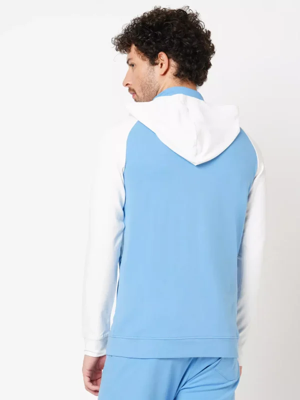 ROOKIES SKY BLUE RUST FULL SLEEVE ATHLEISURE HOODIE ZIPPER JACKET/ SWEAT SHIRT/HOODIE JACKET - Image 3