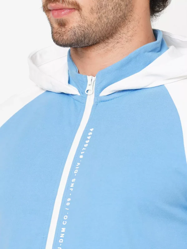 ROOKIES SKY BLUE RUST FULL SLEEVE ATHLEISURE HOODIE ZIPPER JACKET/ SWEAT SHIRT/HOODIE JACKET - Image 2