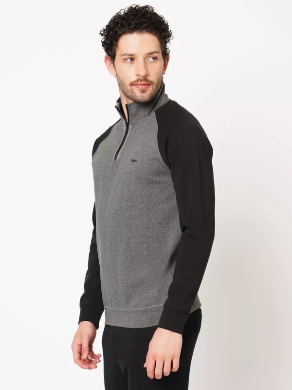 ROOKIES DARK GREY RUST FULL SLEEVE ATHLEISURE HOODIE ZIPPER JACKET/ SWEAT SHIRT/HOODIE JACKET - Image 4