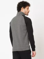 ROOKIES DARK GREY RUST FULL SLEEVE ATHLEISURE HOODIE ZIPPER JACKET/ SWEAT SHIRT/HOODIE JACKET - Image 3