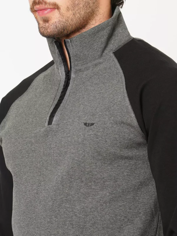 ROOKIES DARK GREY RUST FULL SLEEVE ATHLEISURE HOODIE ZIPPER JACKET/ SWEAT SHIRT/HOODIE JACKET - Image 2