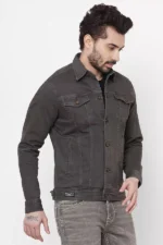 ROOKIES CLASSIC COTTON DENIM JACKET : FULL SLEEVE SLIM FIT BEAN JACKET - Image 7