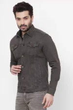 ROOKIES CLASSIC COTTON DENIM JACKET : FULL SLEEVE SLIM FIT BEAN JACKET - Image 3
