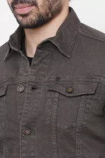 ROOKIES CLASSIC COTTON DENIM JACKET : FULL SLEEVE SLIM FIT BEAN JACKET - Image 4