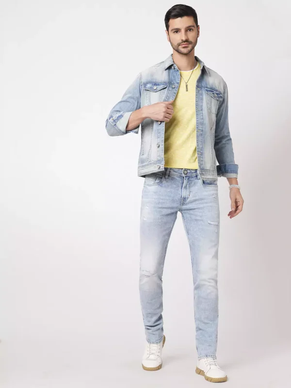 ROOKIES CLASSIC COTTON DENIM JACKET : FULL SLEEVE SLIM FIT BLUE JACKET - Image 5