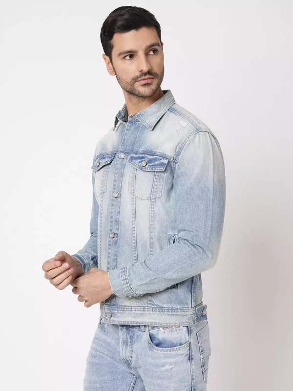 ROOKIES CLASSIC COTTON DENIM JACKET : FULL SLEEVE SLIM FIT BLUE JACKET - Image 4