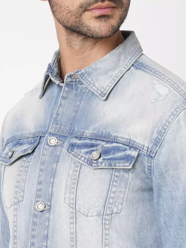 ROOKIES CLASSIC COTTON DENIM JACKET : FULL SLEEVE SLIM FIT BLUE JACKET - Image 2