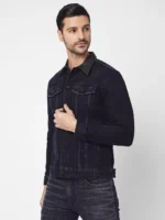 ROOKIES CLASSIC COTTON DENIM JACKET: FULL SLEEVE SLIM FIT DARK BLUE JACKET - Image 5