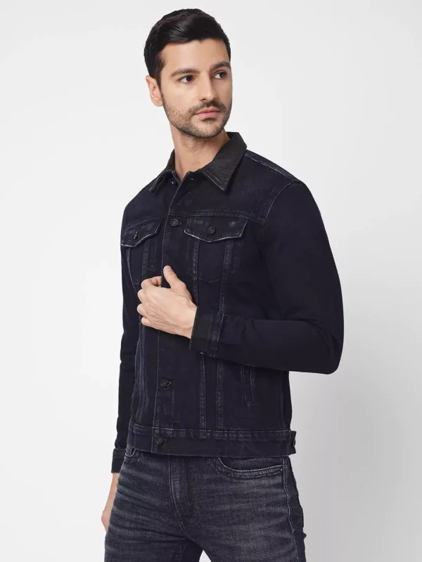 ROOKIES CLASSIC COTTON DENIM JACKET: FULL SLEEVE SLIM FIT DARK BLUE JACKET - Image 5