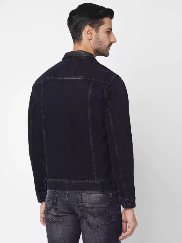 ROOKIES CLASSIC COTTON DENIM JACKET: FULL SLEEVE SLIM FIT DARK BLUE JACKET - Image 3