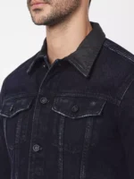 ROOKIES CLASSIC COTTON DENIM JACKET: FULL SLEEVE SLIM FIT DARK BLUE JACKET - Image 2