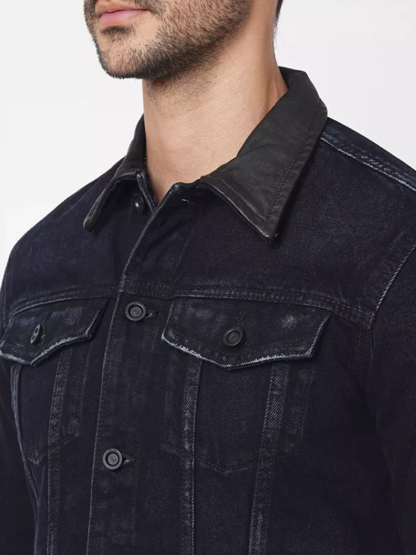 ROOKIES CLASSIC COTTON DENIM JACKET: FULL SLEEVE SLIM FIT DARK BLUE JACKET - Image 2