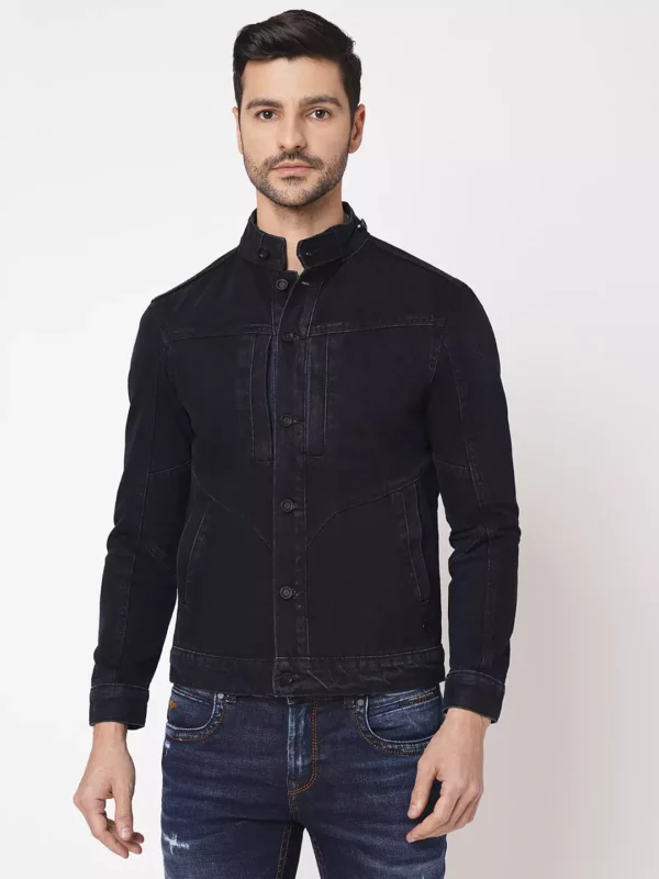 ROOKIES CLASSIC COTTON DENIM JACKET: FULL SLEEVE SLIM FIT DARK BLUE JACKET - Image 1