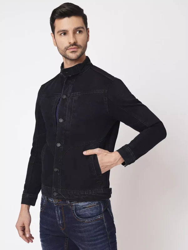 ROOKIES CLASSIC COTTON DENIM JACKET: FULL SLEEVE SLIM FIT DARK BLUE JACKET - Image 4