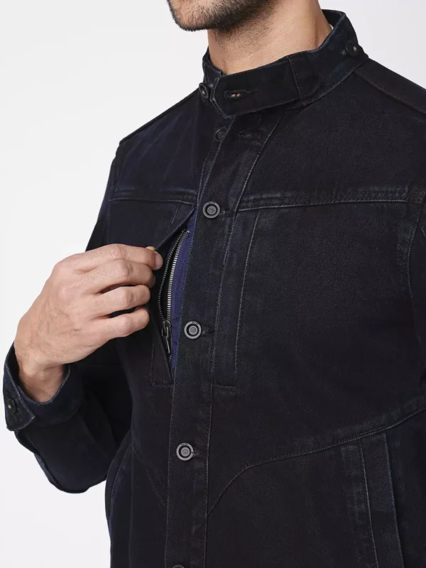 ROOKIES CLASSIC COTTON DENIM JACKET: FULL SLEEVE SLIM FIT DARK BLUE JACKET - Image 3