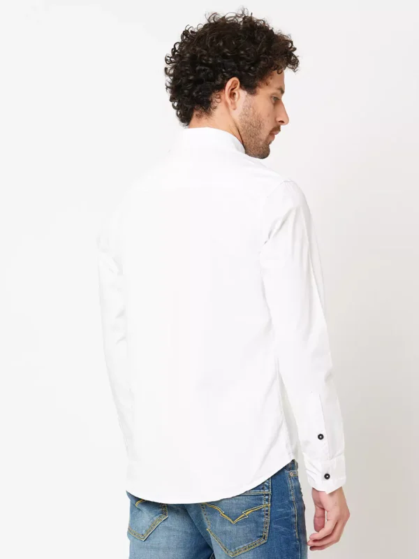 ROOKIES Men's Comfortable and Stylish Slim-Fit Cotton Spandex Solid Casual Shirt - Image 3