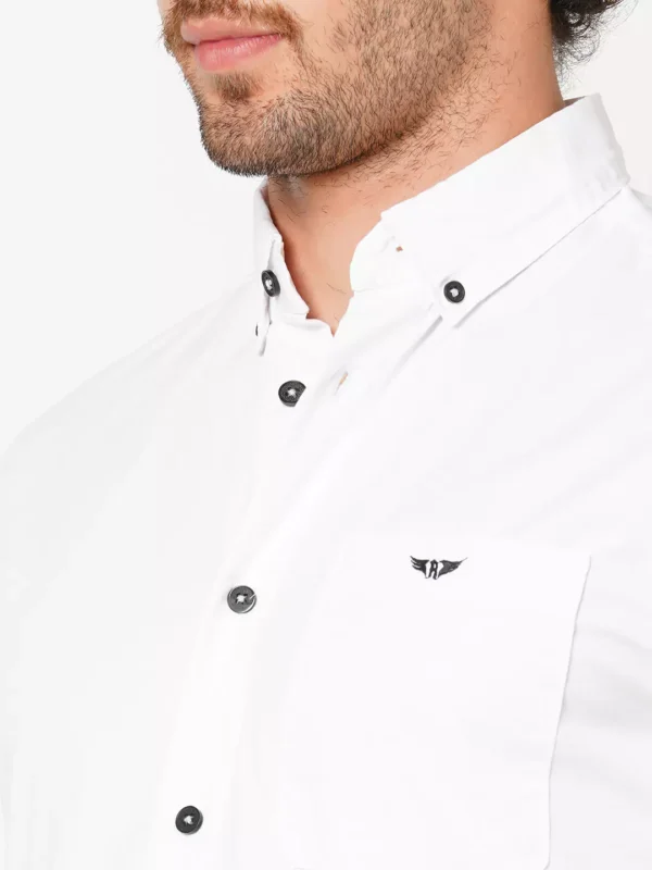 ROOKIES Men's Comfortable and Stylish Slim-Fit Cotton Spandex Solid Casual Shirt - Image 2