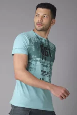 ROOKIES LIGHT TURQ HALF SLEEVE ROUND NECK TEE/TSHIRT FOR MEN - Image 4