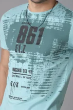 ROOKIES LIGHT TURQ HALF SLEEVE ROUND NECK TEE/TSHIRT FOR MEN - Image 2