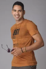 ROOKIES LIGHT CHOCOLATE HALF SLEEVE ROUND NECK TEE/BROWN TSHIRT FOR MEN