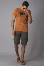 ROOKIES LIGHT CHOCOLATE HALF SLEEVE ROUND NECK TEE/BROWN TSHIRT FOR MEN - Image 5