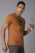 ROOKIES LIGHT CHOCOLATE HALF SLEEVE ROUND NECK TEE/BROWN TSHIRT FOR MEN - Image 4