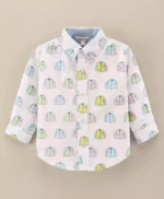 ToffyHouse 100% Cotton Full Sleeve Shirt Printed - White - Image 4