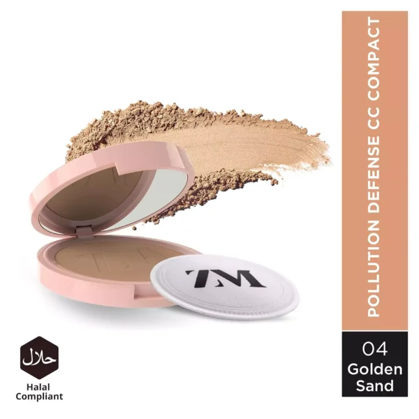 ZM Pollution Defense CC with SPF 30 Compact, Matte Finish, Vegan, Golden Sand, 9 Gm - Image 2