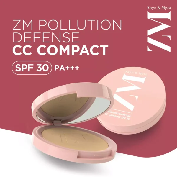 ZM Pollution Defense CC with SPF 30 Compact, Matte Finish, Vegan, Golden Sand, 9 Gm - Image 4
