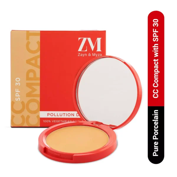 ZM Pollution Defense CC with SPF 30 Compact, Matte Finish, Vegan, Pure Porcelain, 9 Gm - Image 3