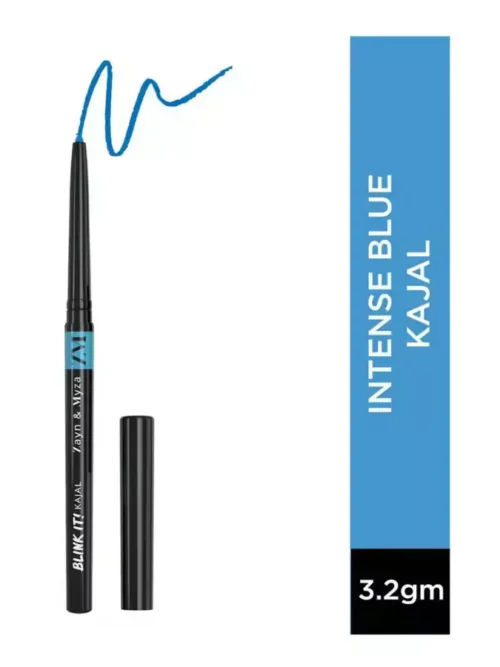ZM Zayn & Myza Blink It Kajal, Matte Finish Longlasting, Smudge Proof, Waterproof with Rosehip Oil, Intense Blue, 3.2g
