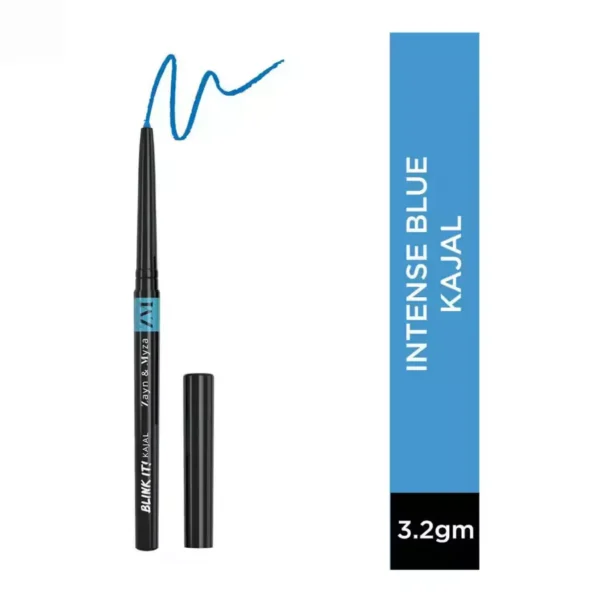 zm-kajal-1-1-65cc741d13bb4 ZM Zayn & Myza Blink It Kajal, Matte Finish Longlasting, Smudge Proof, Waterproof with Rosehip Oil, Intense Blue, 3.2g - Image 1