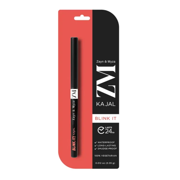 zm-kajal-3-65cc7a3e35eee ZM Zayn & Myza Blink It Kajal - 24 hour long lasting, Smudge proof, Waterproof With Rosehip Oil, Jet Black, 0.35 g - Image 1