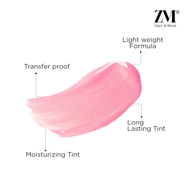 ZM Zayn & Myza My Hue pH Lip Tint | Glossy Finish | Enriched with Argan Oil & Vitamin E | Transfer Proof | Long Lasting, Moisturizing & Vegan Tint | Paraben Free Pink Liptint, 3.2 g - Image 4