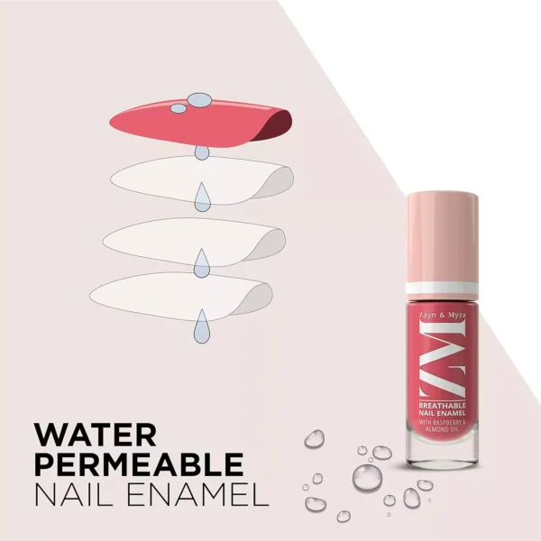 zm-nail-polish-11-4-65cddfc6a0b48 ZM Zayn & Myza Breathable Nail Enamel - Rose Macaroon | Smooth Application | Quick-Drying I Longlasting I Chip-Defiant I Water Permeable | Glossy Finish | 100% Vegan, 6 ml - Image 3