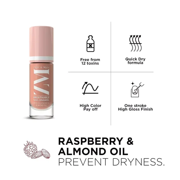 zm-nail-polish-12-5-65cde0c7e2631 ZM Zayn & Myza Breathable Nail Enamel - Coffee Cream | Smooth Application | Quick-Drying I Longlasting I Chip-Defiant I Water Permeable | Glossy Finish | 100% Vegan, 6 ml - Image 4